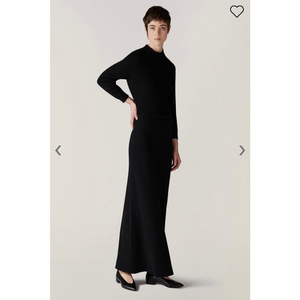 LORO PIANA queenstown Black Cashmere Long Sleeve Dress IT38/US2